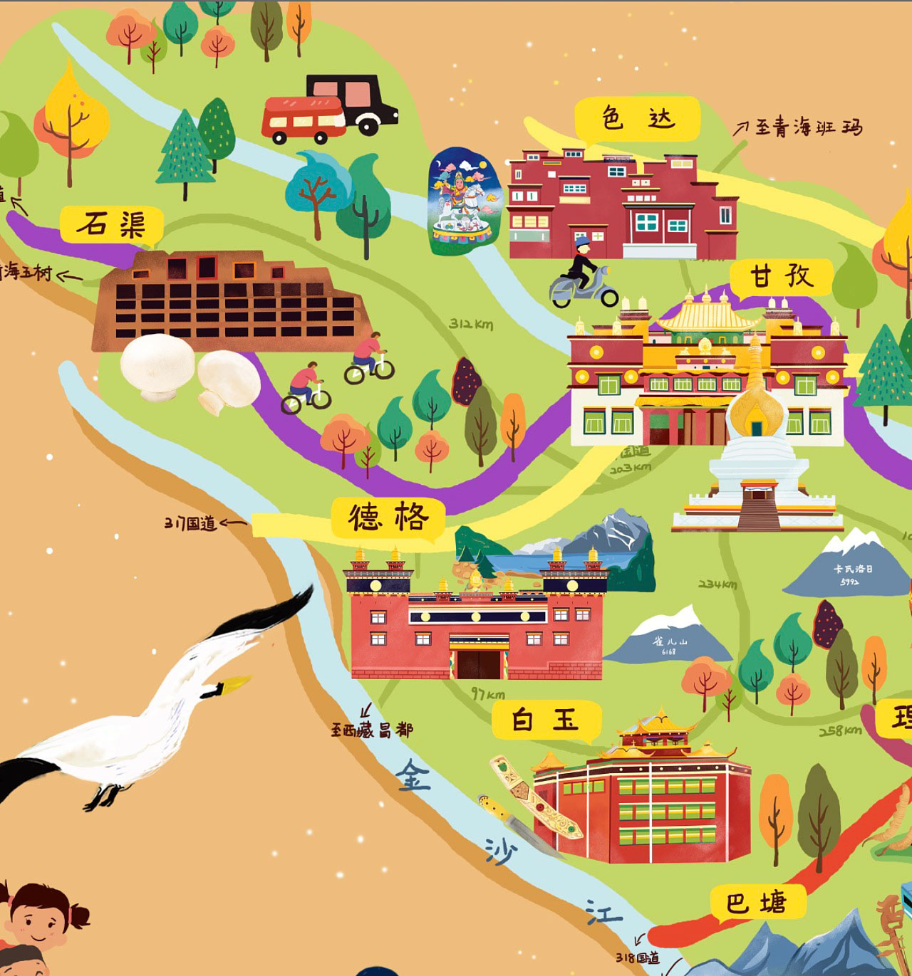 江南手绘地图景区的文化宝库